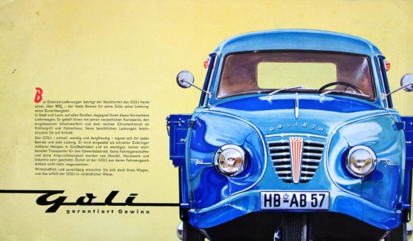 Goliath Goli Dreiradwagen Modellprogramm 1953 Automobilprospekt (0225)